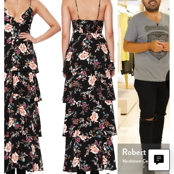 AFRM Berlin Floral Tiered Crepe Maxi Dress long floral adjustable straps small S - Picture 3 of 9